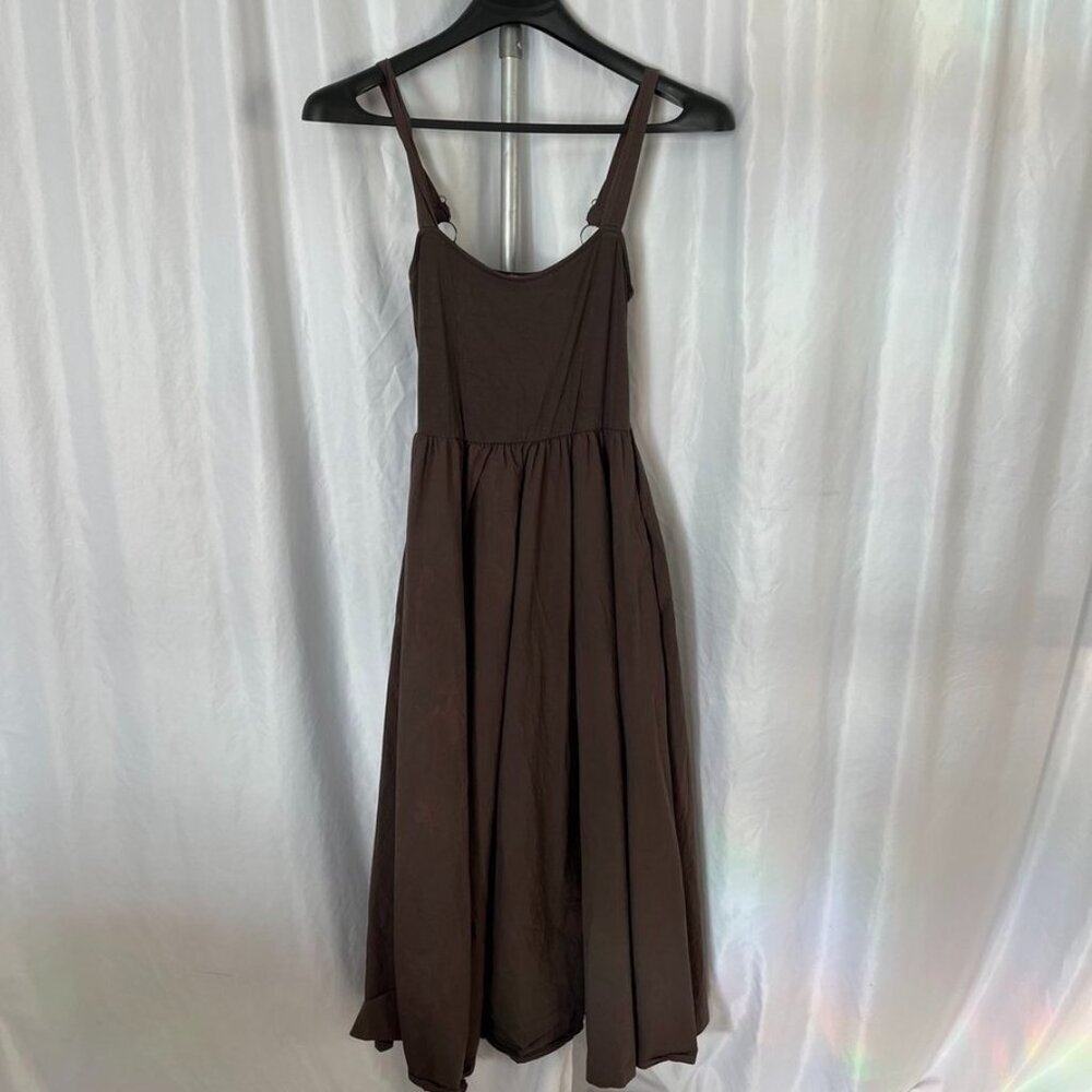 NEW Melloday Fit & Flare Midi Dress Chocolate Brown Nordstrom Size S-FLAW - Picture 2 of 16